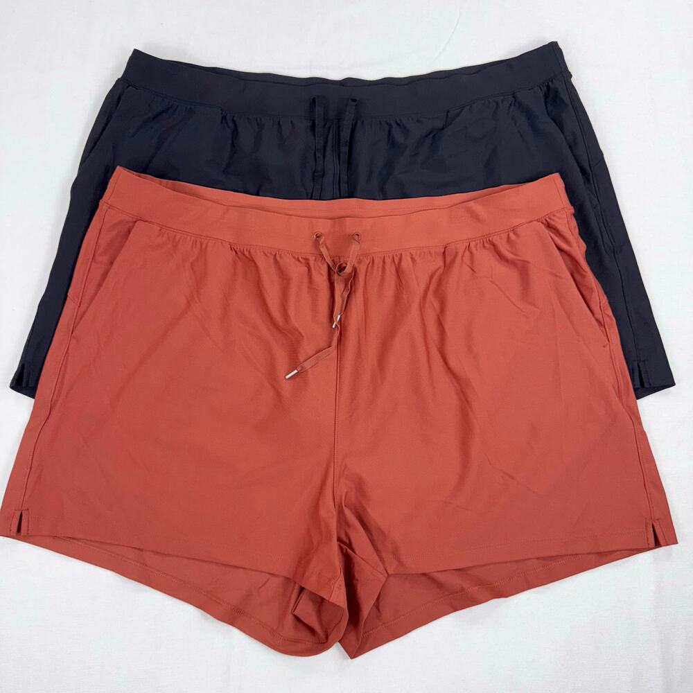 Old Navy Plus Women’s Powersoft High Rise Go Dry Active Short 3X Orange Black